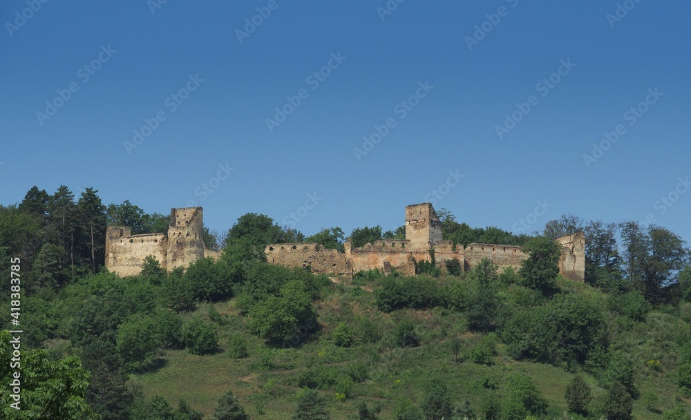 medieval fortress in Saschiz, Romania 