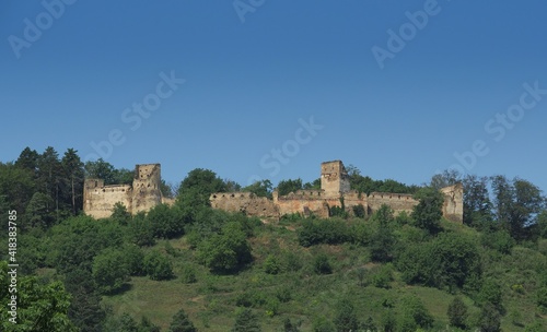 medieval fortress in Saschiz  Romania 