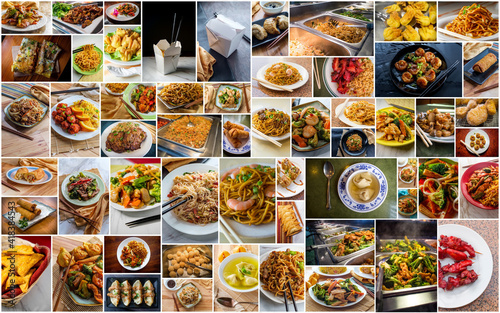 Chinese Food Dinners Collage