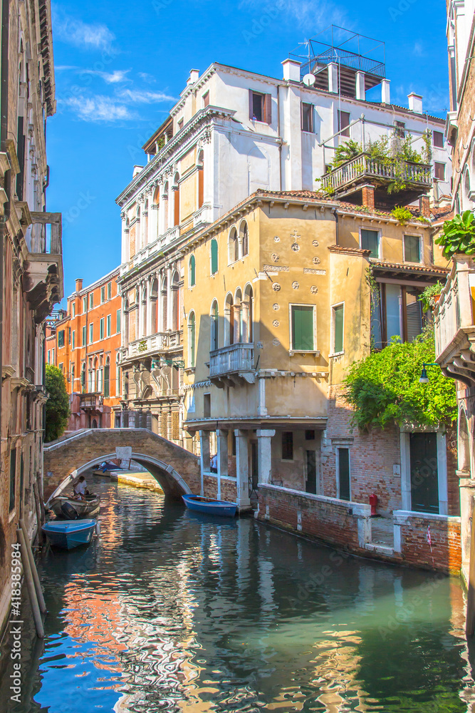 View between the canals of Venice, Italy