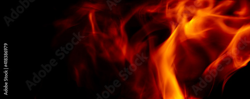 flame on a black background 