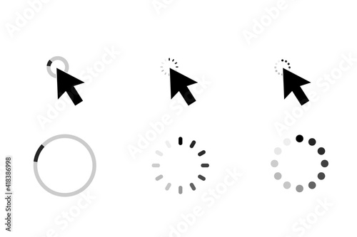 Set of flat modern cursor icons