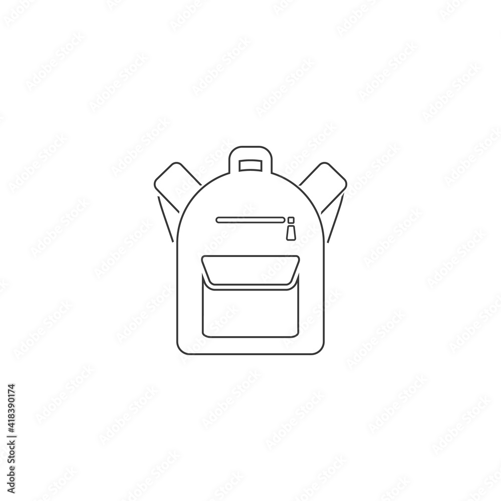 Backpack line icon in flat style. Vector sign Backpack line icon in flat style. Vector sign