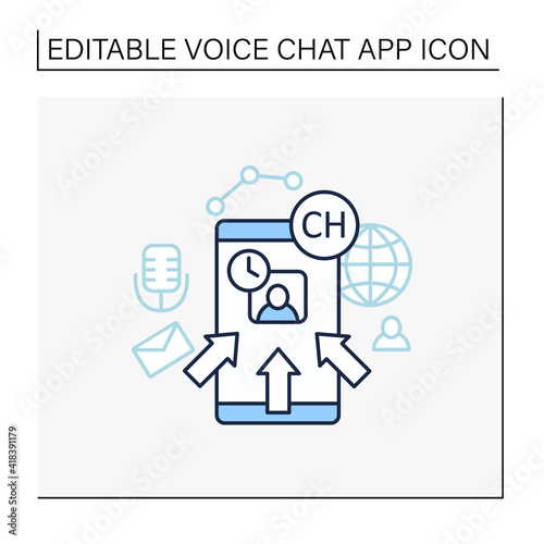 Rapid popularity line icon. Rapid growth user popularity.Arrows point to moderator. Communication concept. Isolated vector illustration. Editable stroke