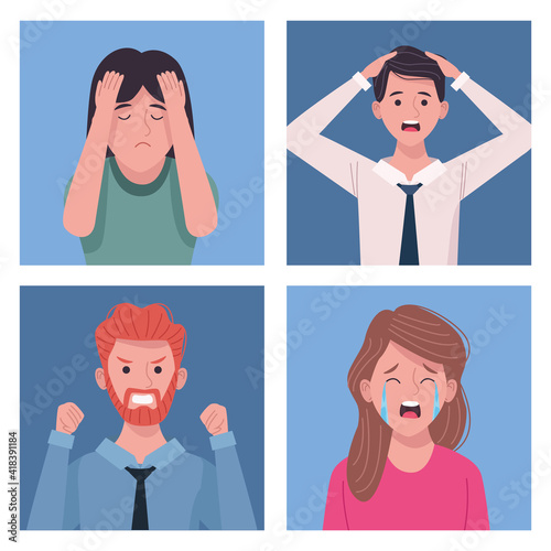 group of business people extressed avatars characters