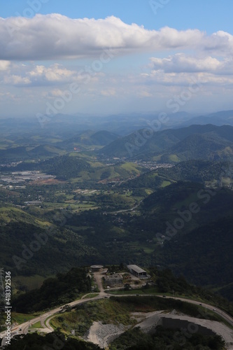 aerial view of the mountainous area of the city of Petrópolis in Rio de Janeiro. Drone photography