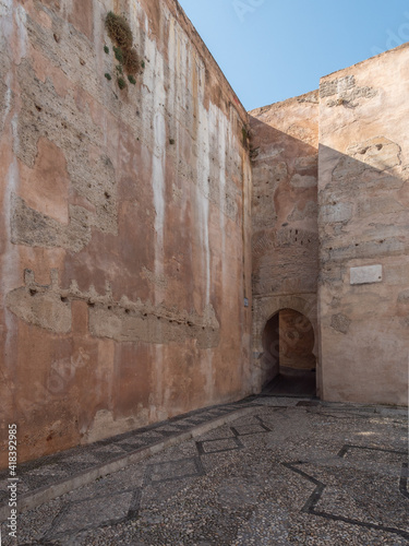 Arco de las Pesas, landmark gate in the old wall in the Albicin in grnada spain