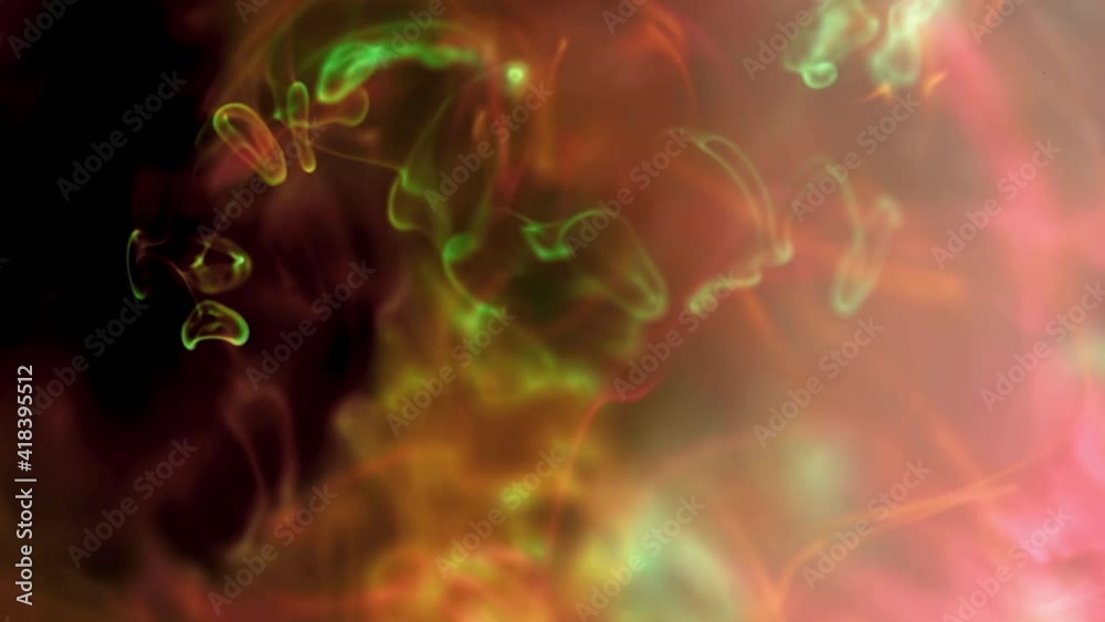 Psychedelic texture green orange neon, liquid Painting, amazing organic background for visual effects and motion graphics