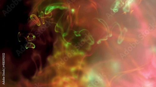 Psychedelic texture green orange neon, liquid Painting, amazing organic background for visual effects and motion graphics