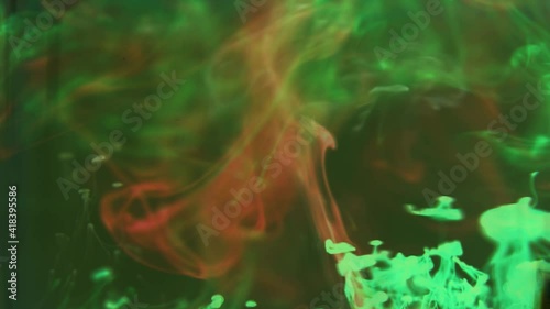 Psychedelic texture green orange neon, liquid Painting, amazing organic background for visual effects and motion graphics