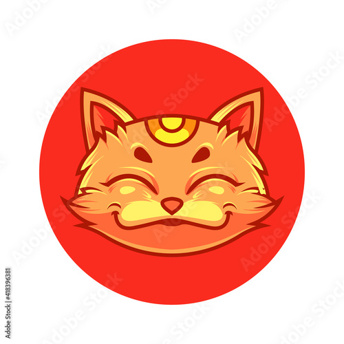 cute maneki neko illustration and tshirt design