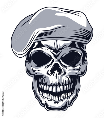 skull with beret