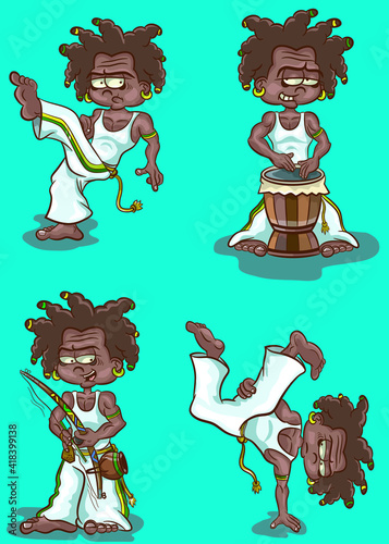 Cartoon Vector Capoeira Brazil  ilustration