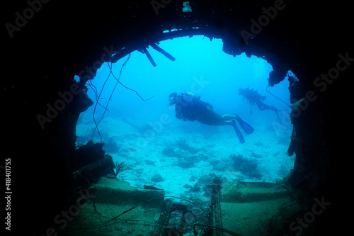 suba diver caribbean sea , Aruba Island
