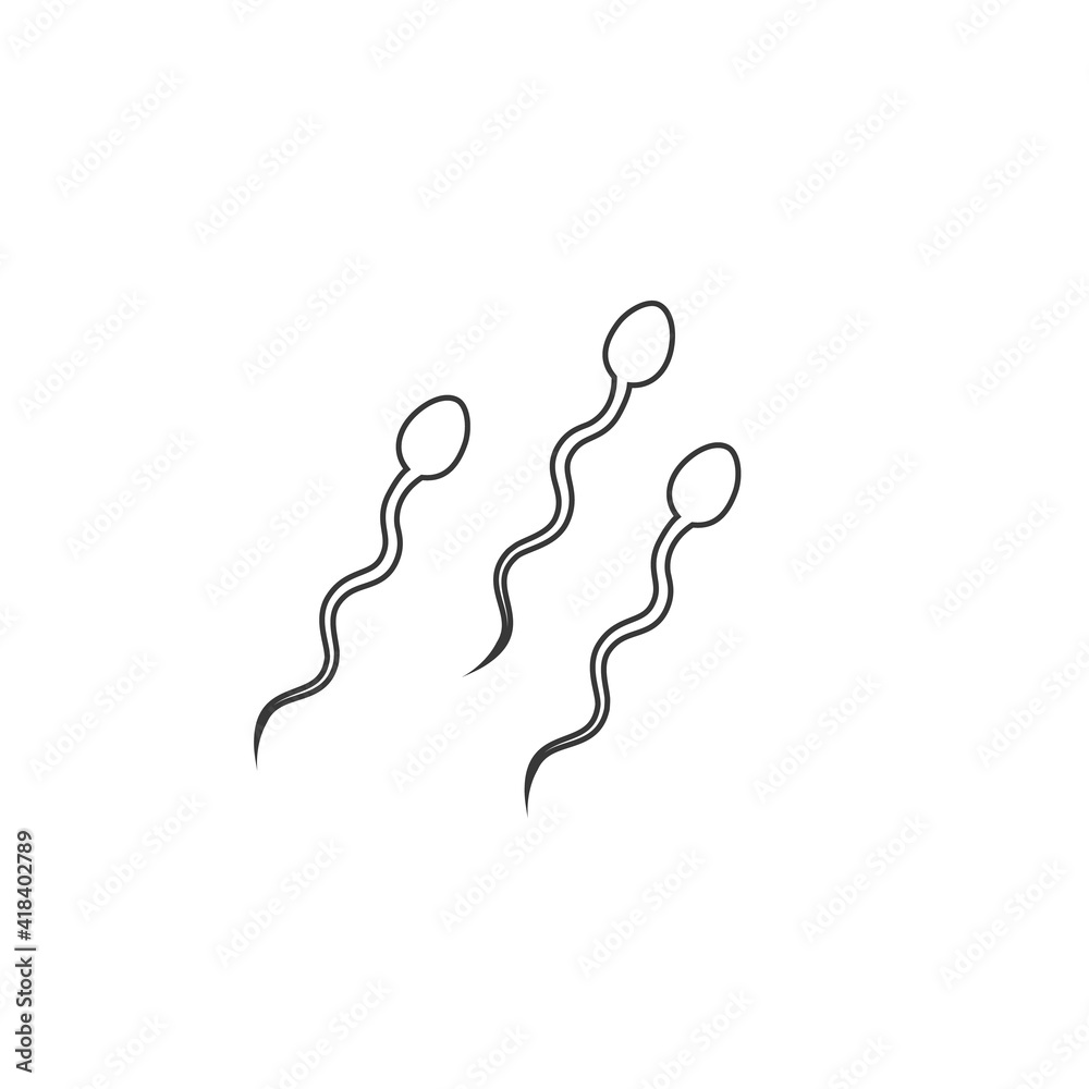 Cell sperm line icon vector illustration in flat