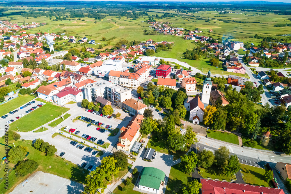 Town of Vrbovec scenic aerial view