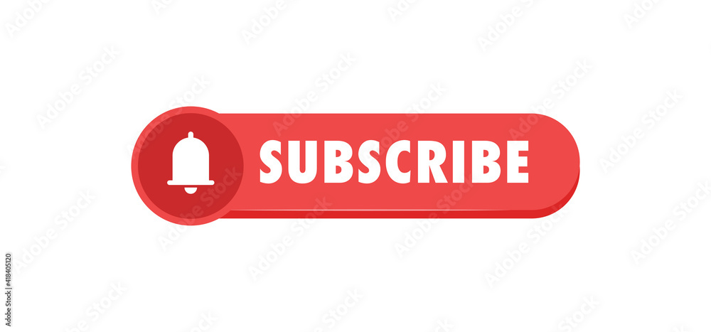Subscribe button with bell icon. Subscribe button with bell icon.