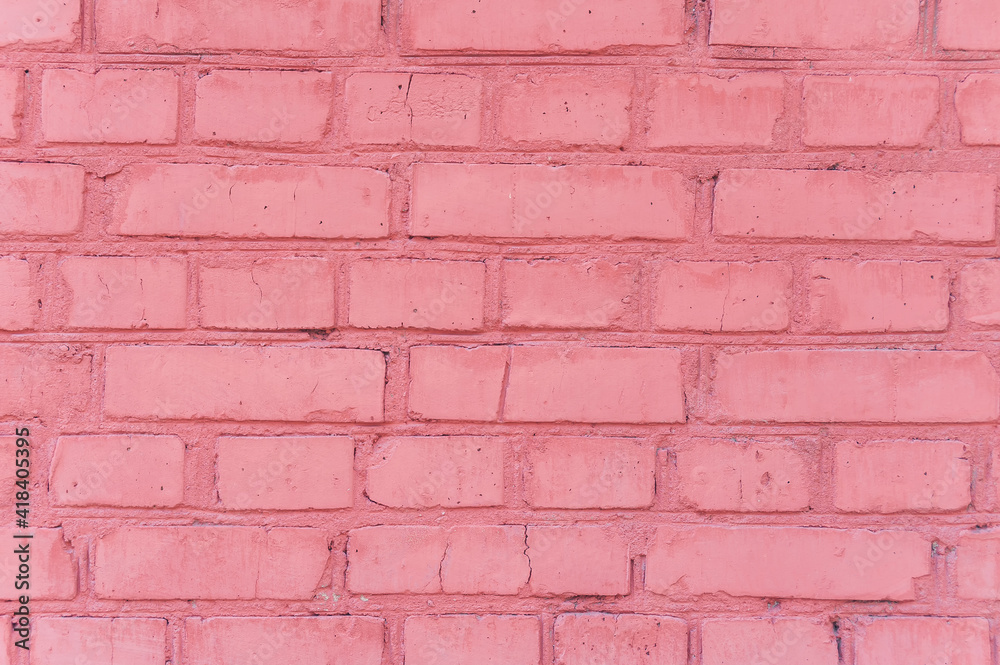 Texture of a pink brick wall at home. Texture of a pink brick wall at home.