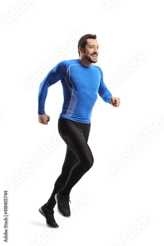 Full length shot of a fit man in sportswear running