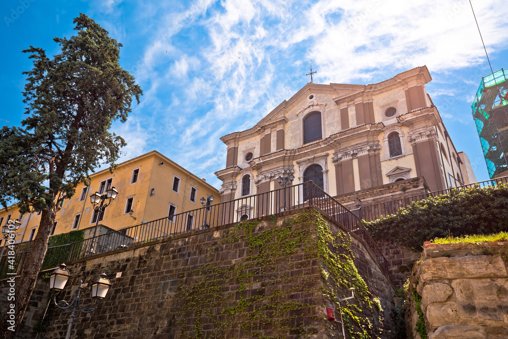 Trieste church on the hill and architecture view Trieste church on the hill and architecture view