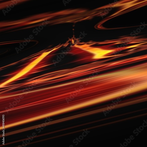 red-hot lava flow shape and designs based on a Mandelbrot fractal pattern on a black background