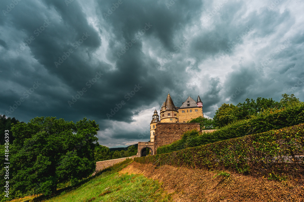 The Bürresheim Castle near Mayen in Eifel, Germany.