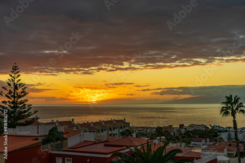 A view of Tenerife at sunset