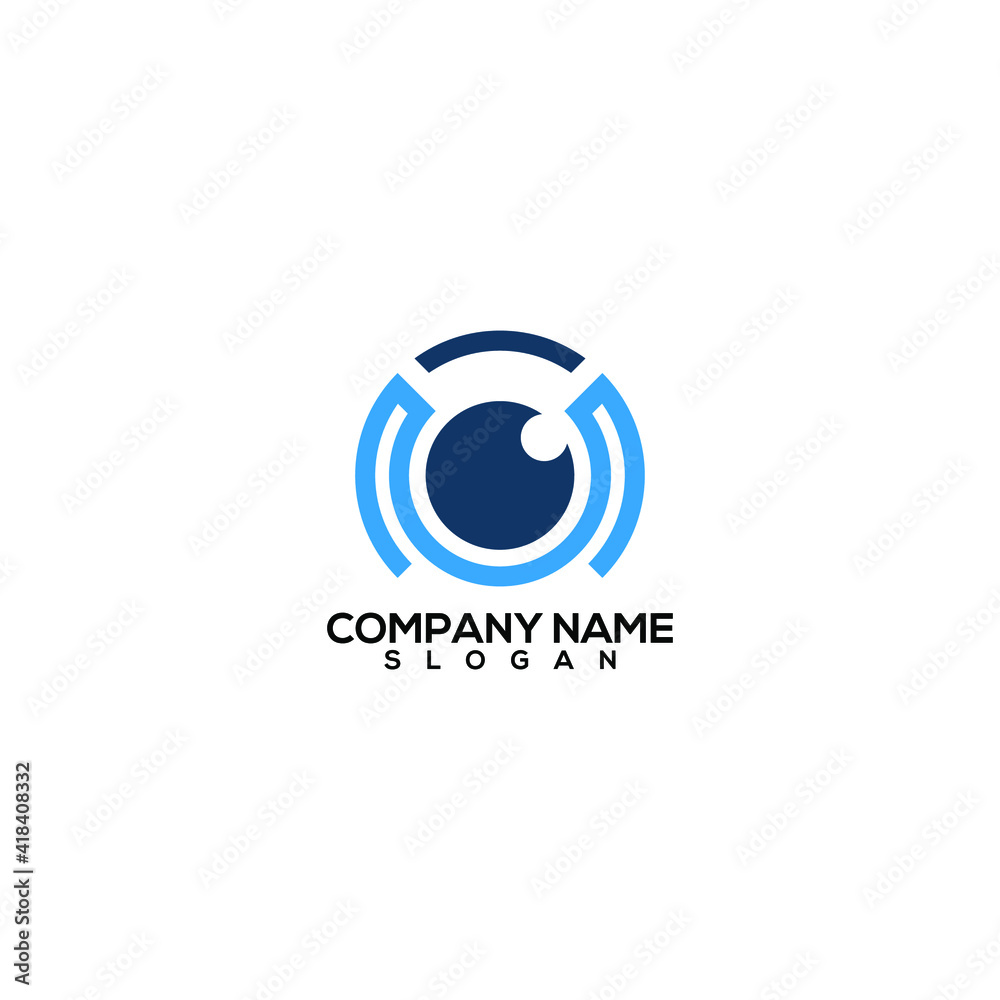 lens eye design logo vector icon template