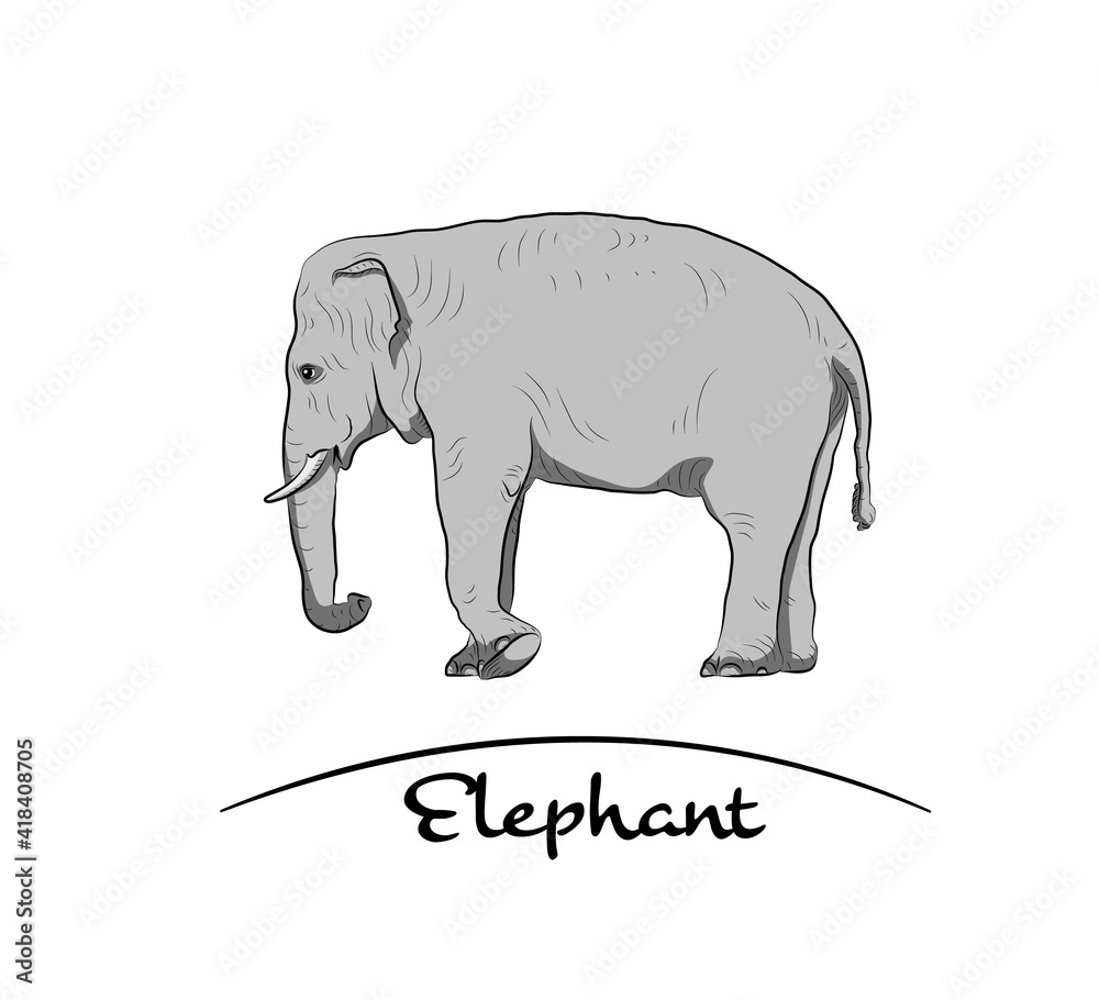 Walking elephant. Hand made.Gray tone.