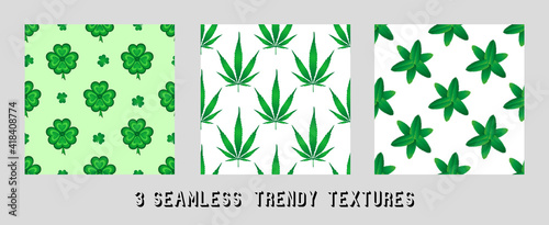 Creative vector pattern of mint leaves for holiday design.