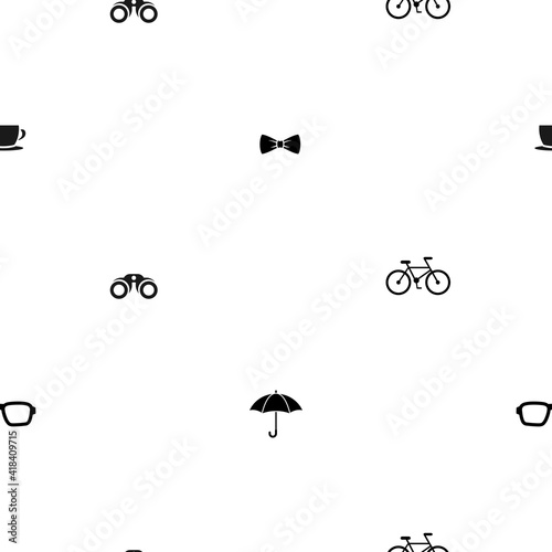 Seamless vintage pattern on white background. Silhouettes