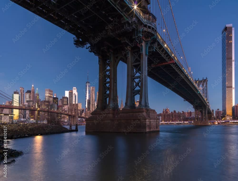Nigth to day Timelapse with Manhattan bridge view Nigth to day Timelapse with Manhattan bridge view