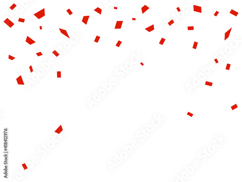 Vector stock illustration. Falling red confetti isolated on a white background for card or poster