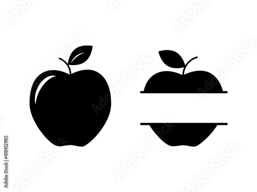 Set of apple frames isolated on a white background. Vector stock illustration for banner or poster