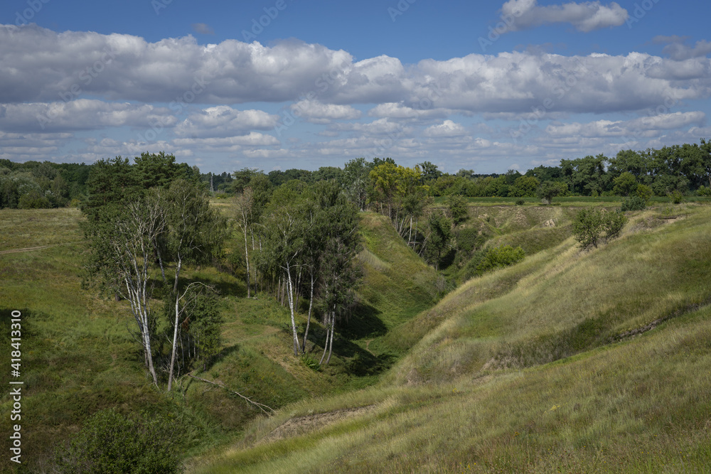 Beautiful landscape with difficult terrain on a sunny day Beautiful landscape with difficult terrain on a sunny day