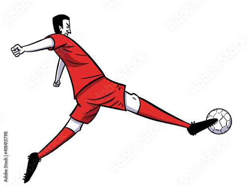 illustration of a soccer player controlling a ball