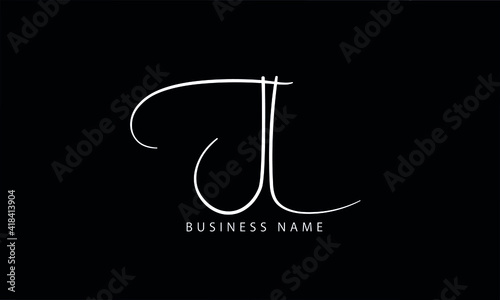 Abstract Letter Initial JL LJ Vector Logo Design Template