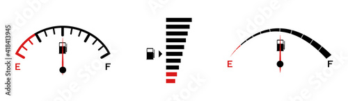 full fuel gauge icon on white background.