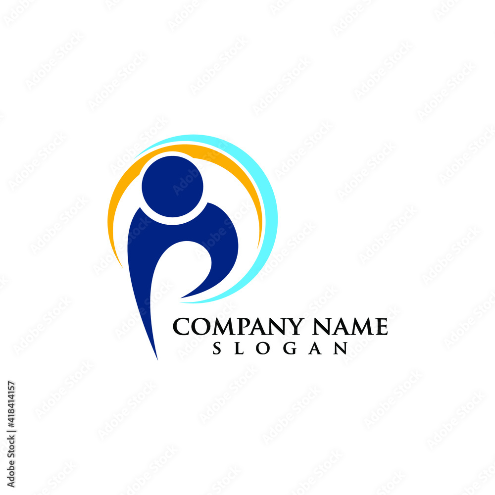human people logo design vector icon template human people logo design vector icon template