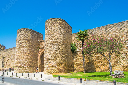 Medieval walls of the beautiful city of Ronda, Malaga, Andalusia, Spain