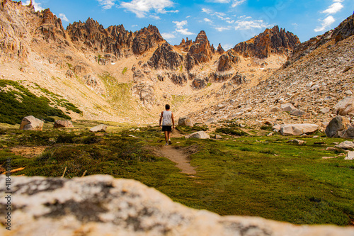 hiking in the mountains