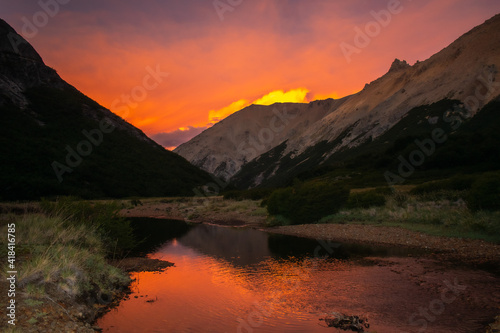 sunset over the mountains