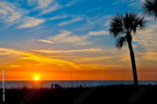 USA, Florida, Crescent Beach, Siesta Key, Sarasota, Seascape, Sunset photo