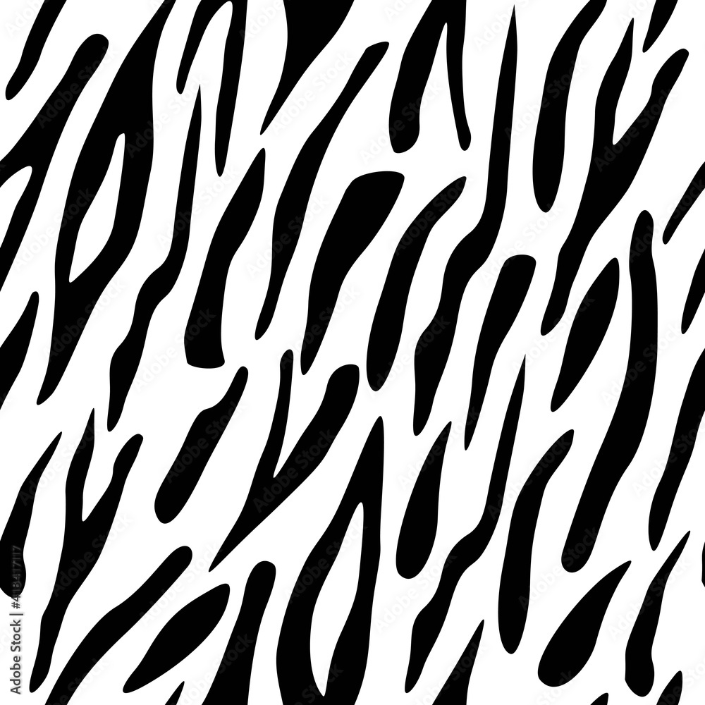 Vector illustration of seamless zebra pattern black and white