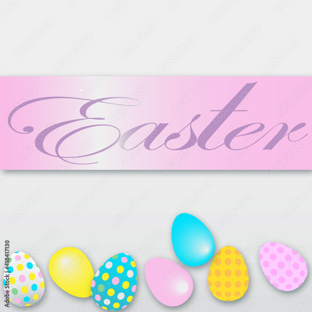 Easter concept. Easter  eggs and web banner background