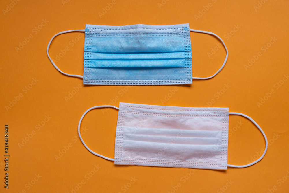 close-up of a mouth cover on a colorful background. close-up of a mouth cover on a colorful background.