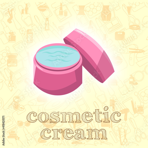 cosmetic cream vector flat illustration, cosmetic skin cream vector illustration