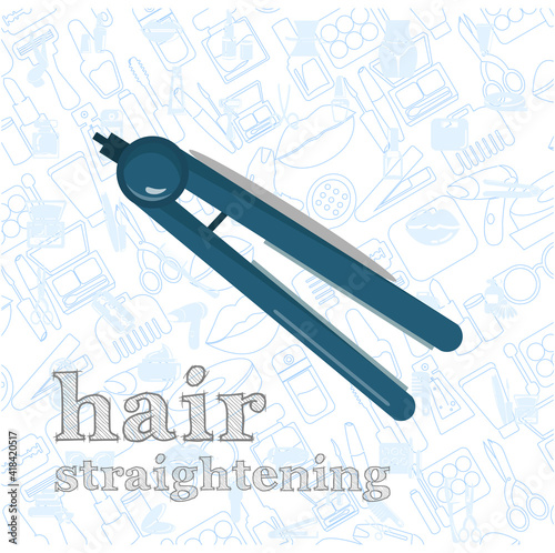 hair straightening vector flat illustration, hair straightening vector illustration