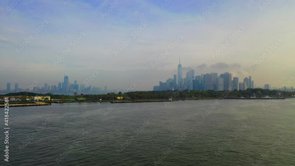 Beautiful aerial view of Governor’s Island, New York City and Jersey City Skyline Beautiful aerial view of Governor’s Island, New York City and Jersey City Skyline