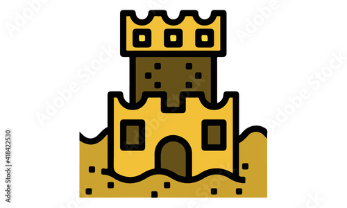 Beach Sand Castle Summer Holiday Illustration Vector Image Isolated